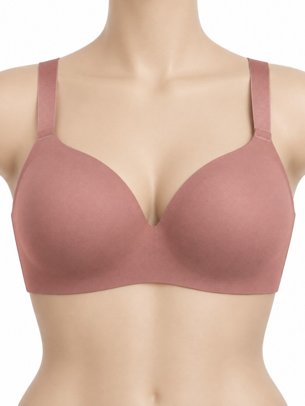 Knix Smooth Molded Wireless Bra Rosewood 38F Plus Size Seamless Comfort